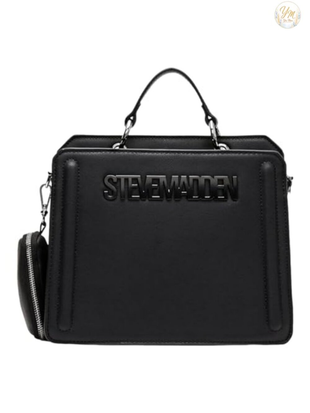 Convertible Crossbody Satchel Bag with Removable Strap Faux Leather
